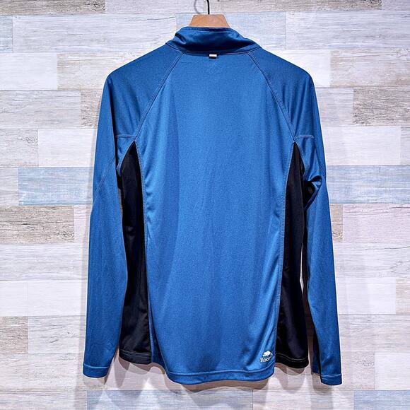 Roots Canada 1/4 Zip Performance Jersey Tech Pullover Blue Black Womens XL - Picture 4 of 8